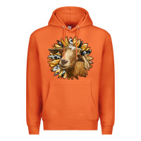 Carrot sunflower with goat Premium Hoodie - RanaPortraitStore