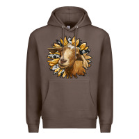 Coffee sunflower with goat Premium Hoodie - RanaPortraitStore