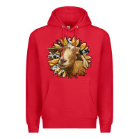 Red sunflower with goat Premium Hoodie - RanaPortraitStore