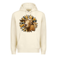Sandshell sunflower with goat Premium Hoodie - RanaPortraitStore