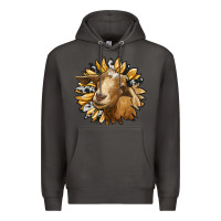 Smoke sunflower with goat Premium Hoodie - RanaPortraitStore