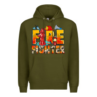 Army Green firefighter Premium Hoodie - Zillion Design Studio
