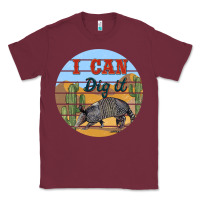 Burgundy i can dig it armadillo Classic Tee - BarkalooDesign