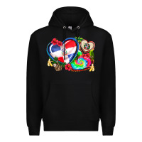 Black western leopard  dominican republic  hearts Premium Hoodie - AdoDesignShop