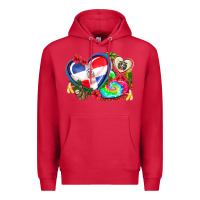 Cardinal western leopard  dominican republic  hearts Premium Hoodie - AdoDesignShop