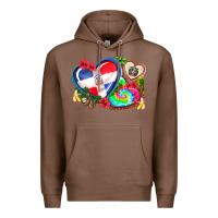Chestnut western leopard  dominican republic  hearts Premium Hoodie - AdoDesignShop