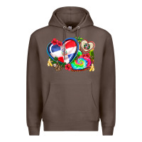 Coffee western leopard  dominican republic  hearts Premium Hoodie - AdoDesignShop
