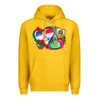 Lemon western leopard  dominican republic  hearts Premium Hoodie - AdoDesignShop