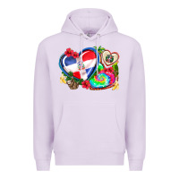 Lilac western leopard  dominican republic  hearts Premium Hoodie - AdoDesignShop