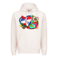Pale Pink western leopard  dominican republic  hearts Premium Hoodie - AdoDesignShop