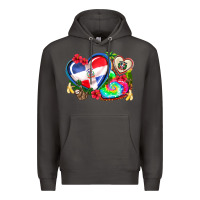 Smoke western leopard  dominican republic  hearts Premium Hoodie - AdoDesignShop