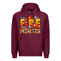 Burgundy firefighter Premium Hoodie - Zillion Design Studio