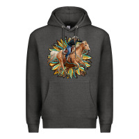Charcoal Heather sunflower rodeo Premium Hoodie - RanaPortraitStore