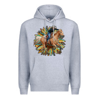 Heather Grey sunflower rodeo Premium Hoodie - RanaPortraitStore
