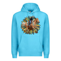Ocean Blue sunflower rodeo Premium Hoodie - RanaPortraitStore