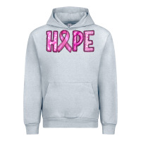 Heather Grey breast cancer hope Urban Hoodie - RanaPortraitStore