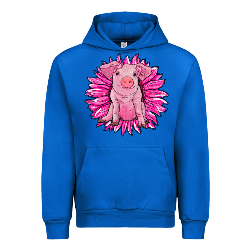 Pink Sunflower Pig Urban Hoodie by RanaPortraitStore | Teevron