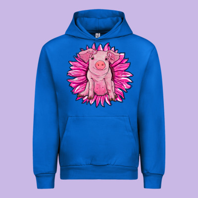 Pink Sunflower Pig Urban Hoodie Designed By Ranaportraitstore
