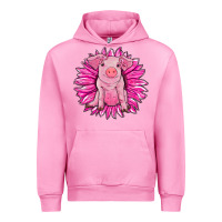 Fuchsia Pink pink sunflower pig Urban Hoodie - RanaPortraitStore