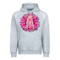 Heather Grey pink sunflower pig Urban Hoodie - RanaPortraitStore