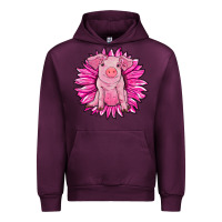 Mauve Wine pink sunflower pig Urban Hoodie - RanaPortraitStore