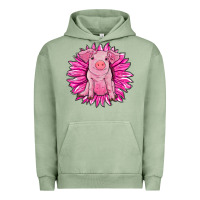 Pigment Oil Green pink sunflower pig Urban Hoodie - RanaPortraitStore