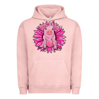 Pigment Salmon pink sunflower pig Urban Hoodie - RanaPortraitStore