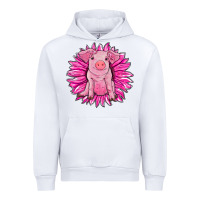 White pink sunflower pig Urban Hoodie - RanaPortraitStore