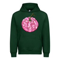 Forest Green pink pumpkin with breast cancer ribbons Urban Hoodie - RanaPortraitStore