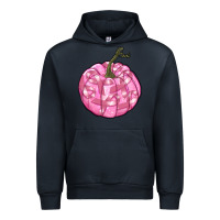 Navy pink pumpkin with breast cancer ribbons Urban Hoodie - RanaPortraitStore