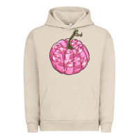 Pigment French Oak pink pumpkin with breast cancer ribbons Urban Hoodie - RanaPortraitStore