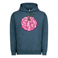 Pigment Midnight Navy pink pumpkin with breast cancer ribbons Urban Hoodie - RanaPortraitStore