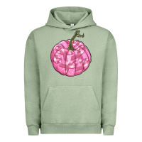 Pigment Oil Green pink pumpkin with breast cancer ribbons Urban Hoodie - RanaPortraitStore