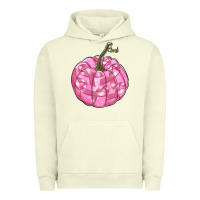 Pigment Pistachio pink pumpkin with breast cancer ribbons Urban Hoodie - RanaPortraitStore