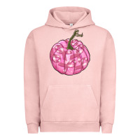 Pigment Salmon pink pumpkin with breast cancer ribbons Urban Hoodie - RanaPortraitStore