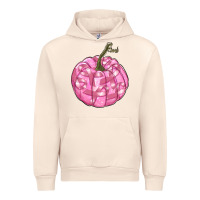 Sandshell pink pumpkin with breast cancer ribbons Urban Hoodie - RanaPortraitStore