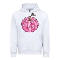 White pink pumpkin with breast cancer ribbons Urban Hoodie - RanaPortraitStore