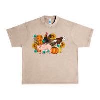 French Oak Farm Life Fall Pig Cow Rooster Urban Heavy Tee - Artiststas
