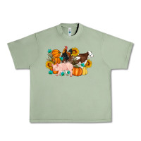 Oil Green Farm Life Fall Pig Cow Rooster Urban Heavy Tee - Artiststas