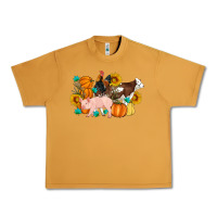Peanut Butter Farm Life Fall Pig Cow Rooster Urban Heavy Tee - Artiststas