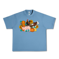 Pebble Blue Farm Life Fall Pig Cow Rooster Urban Heavy Tee - Artiststas
