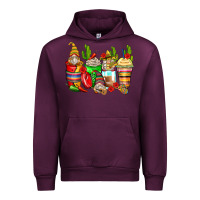 Mauve Wine mexican gnomes coffee cups Urban Hoodie - Zillion Design Studio