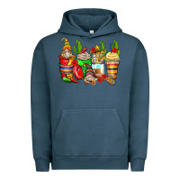 Pigment Midnight Navy mexican gnomes coffee cups Urban Hoodie - Zillion Design Studio