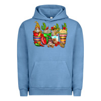 Pigment Pebble Blue mexican gnomes coffee cups Urban Hoodie - Zillion Design Studio
