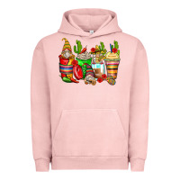 Pigment Salmon mexican gnomes coffee cups Urban Hoodie - Zillion Design Studio
