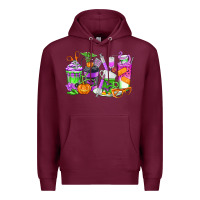 Burgundy Halloween Nurse Coffee Cups Premium Hoodie - texasbilliewilder