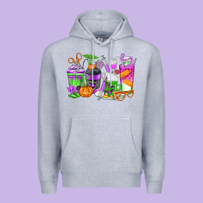 Halloween Nurse Coffee Cups Premium Hoodie Designed By Texasbilliewilder