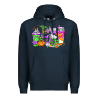 Navy Halloween Nurse Coffee Cups Premium Hoodie - texasbilliewilder