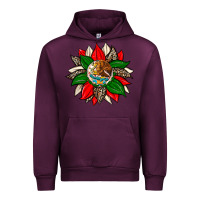 Mauve Wine mexican flag sunflower Urban Hoodie - Zillion Design Studio