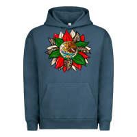 Pigment Midnight Navy mexican flag sunflower Urban Hoodie - Zillion Design Studio